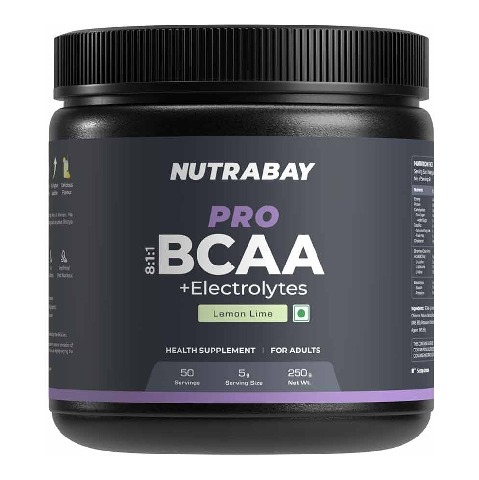 1 - Nutrabay Pro 8:1:1 BCAA + Electrolytes, 0.55 lb 25 Servings Lemon Lime