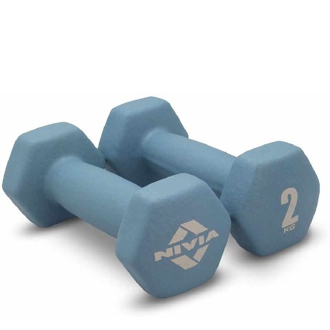 1 - Nivia Neoprene Dumbbell,  Blue  2 kg 