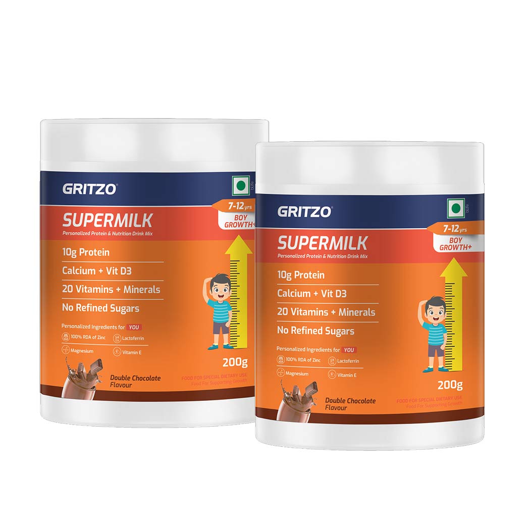 Supermilk Growth+ for 7 to 12 Yrs Boy 200 g Double Chocolate - Pack of 2-image-8