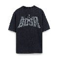 MuscleBlaze BDSM Oversized Washed T-Shirt, Large Blue Tint