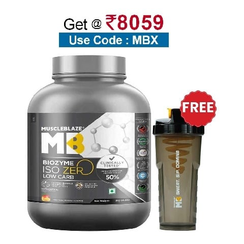 MuscleBlaze Biozyme Iso-Zero, 4.4 lb Low Carb Tropical Mango
