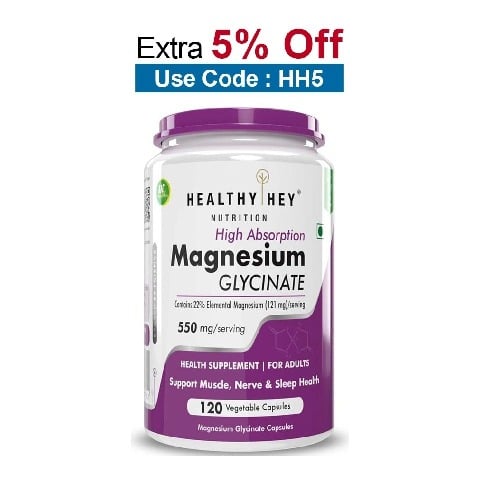 HealthyHey Nutrition Magnesium Glycinate,  Unflavoured  120 capsules 