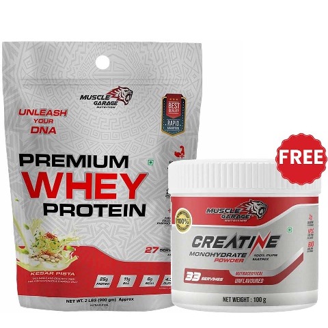 Muscle Garage Premium Whey Protein,  2 lb  Kesar Pista 