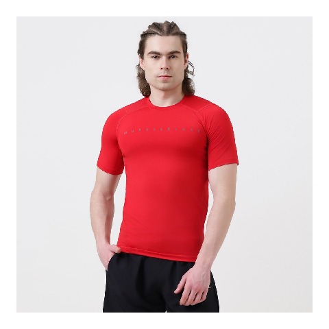 1 - MuscleBlaze Air Tech Compression MuscleTee Half Sleeve,  X-Large  Red 