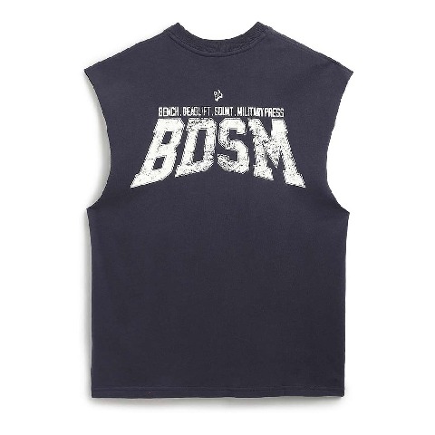 1 - MuscleBlaze B.D.S.M Oversized Tank,  Medium  Charcoal 
