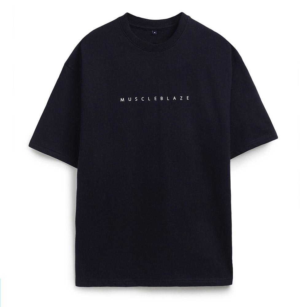 9 - MuscleBlaze Carnage Oversized Tshirt,  Large  Black
