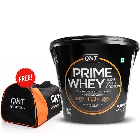 1 - QNT Prime Whey & Gym Bag Black,  8.8 lb  Irish Chocolate 