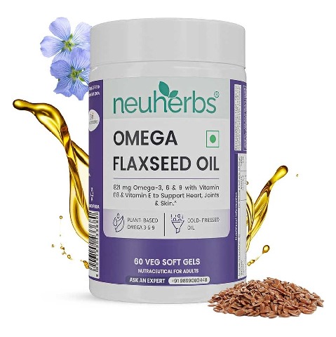 1 - Neuherbs Omega Flaxseed Oil 1000mg with 3-6-9, 60 capsules