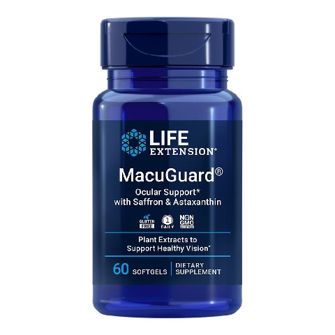 1 - Life Extension MacuGuard Ocular Support with Saffron & Astaxanthin,  60 softgels 