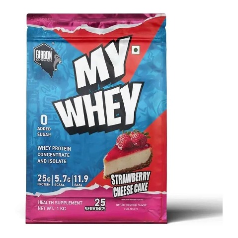 1 - Gibbon Nutrition My Whey, 2.2 lb Strawberry Cheese Cake