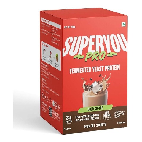 1 - Superyou Pro Fermented Yeast Protein,  5 sachets/pack  Cold Coffee 