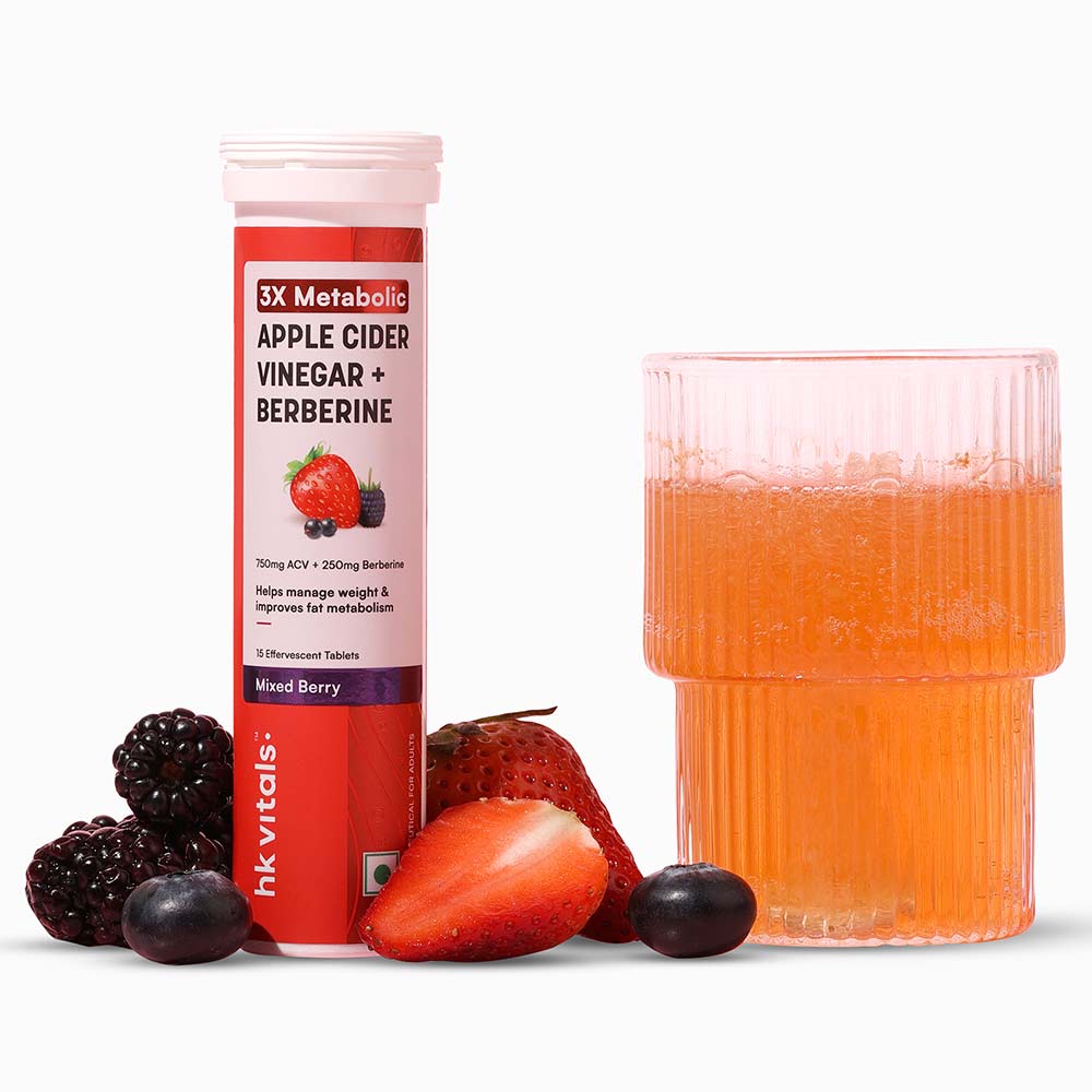 3 - HK Vitals 3x Metabolic  ACV + Berberine Effervescent,  30 tablet(s)  Mixed Berry (Pack of 2)