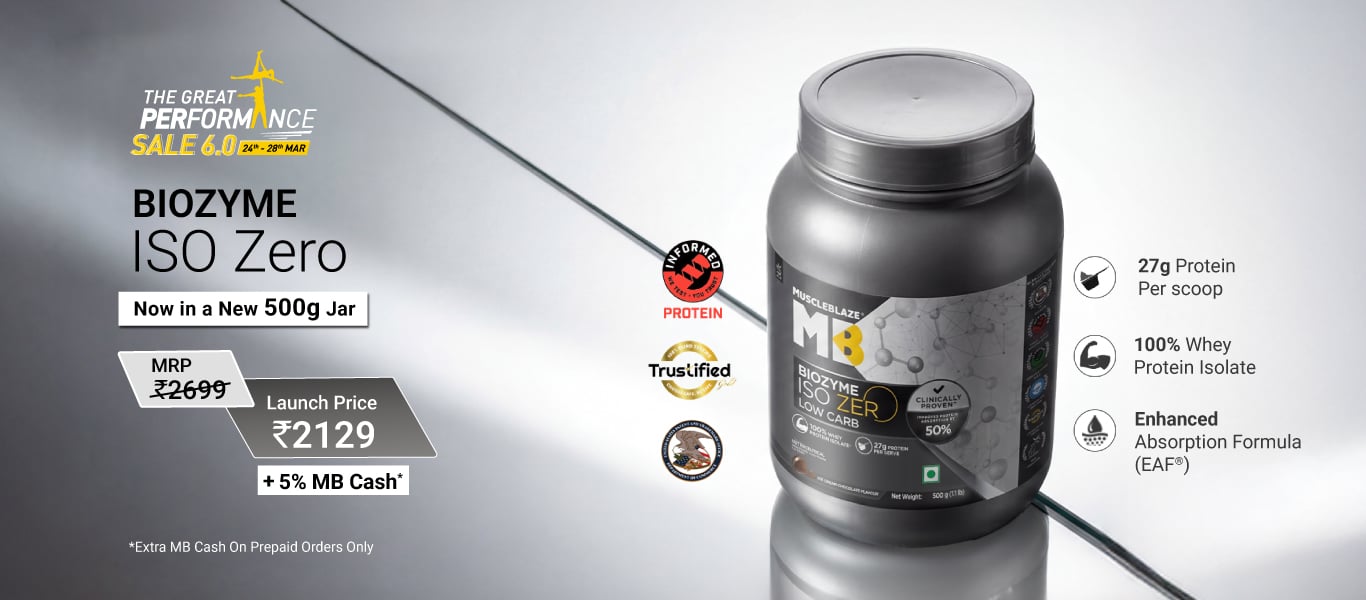 Launch: MuscleBlaze Biozyme Iso-Zero 500 g Low Carb Ice Cream Chocolate @ 2129 + 5% Mb Cash