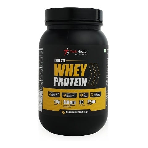 1 - Twik Health Whey Protien Isolate, 2.2 lb Double Rich Chocolate