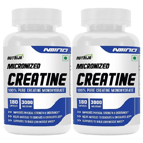 NutriJa Micronized Creatine, Unflavoured (Pack of 2) 90 capsules