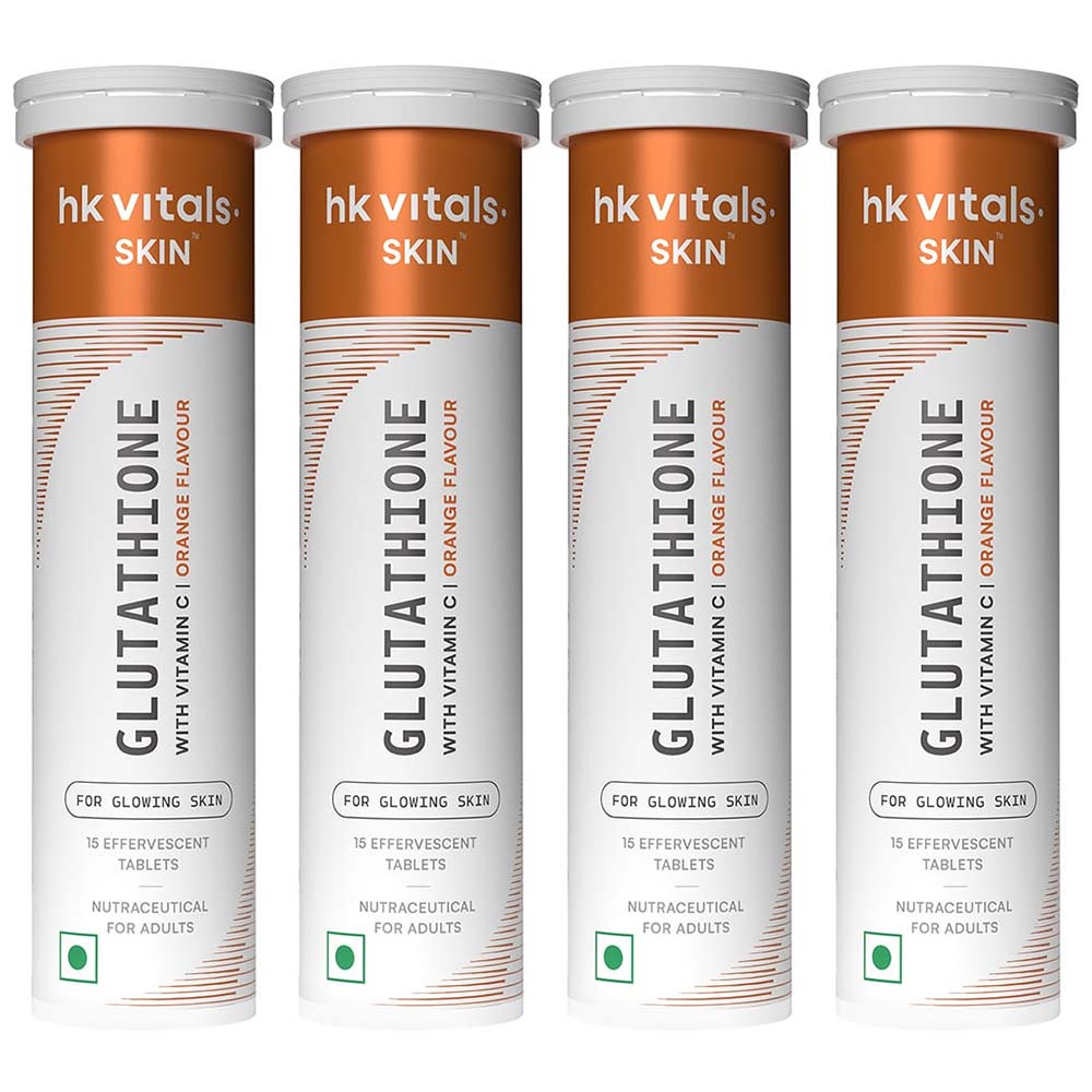 Glutathione Effervescent with Vitamin C 60 Tabs Orange (15 Tabs X 4)