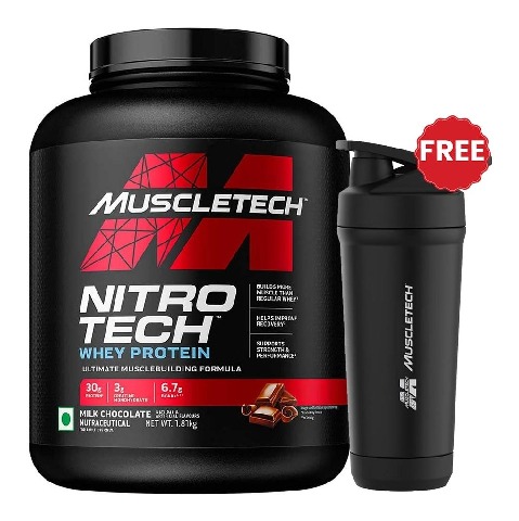 MuscleTech NitroTech Whey Protein,  4 lb  Milk Chocolate 