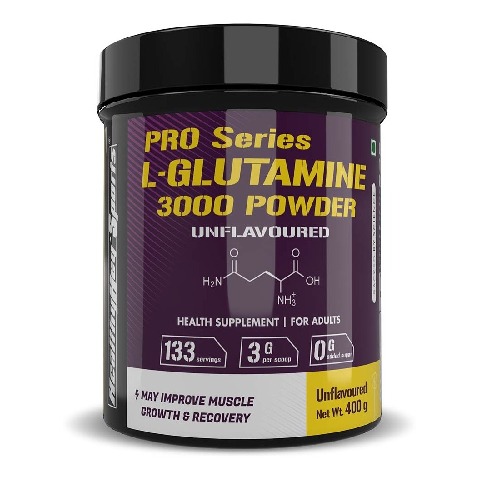 1 - HealthyHey Sports L-Glutamine 4000 Powder,  0.88 lb  Unflavoured 