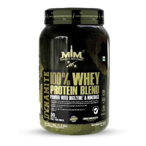 1 - Muscle Military Dynamite 100% Whey Protein Blend,  2.2 lb  Irish Chocolate 
