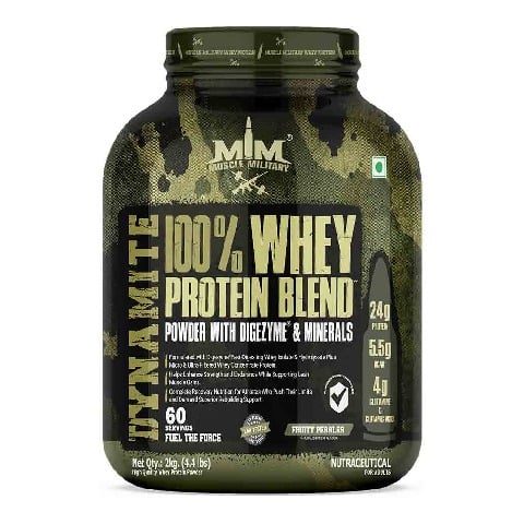 1 - Muscle Military Dynamite 100% Whey Protein Blend,  4.4 lb  Fruity Pebbles 