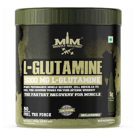 1 - Muscle Military L-Glutamine 5000 mg,  0.55 lb  Unflavoured 