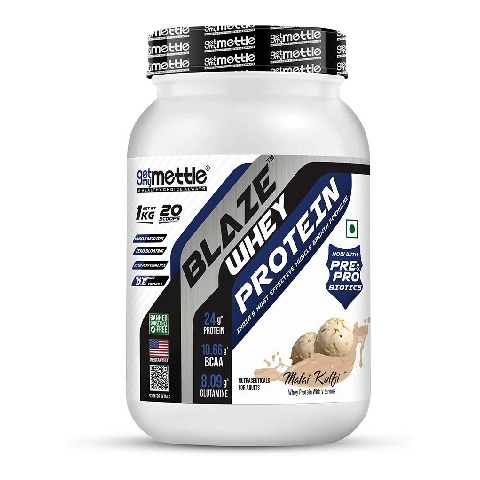 1 - Getmymettle Blaze Whey Protein, 2.2 lb Malai Kulfi