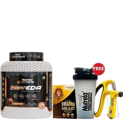 Nutrela Sports Patanjali Isoveda Whey Protein Isolate,  4.4 lb  Chocolate Irish 