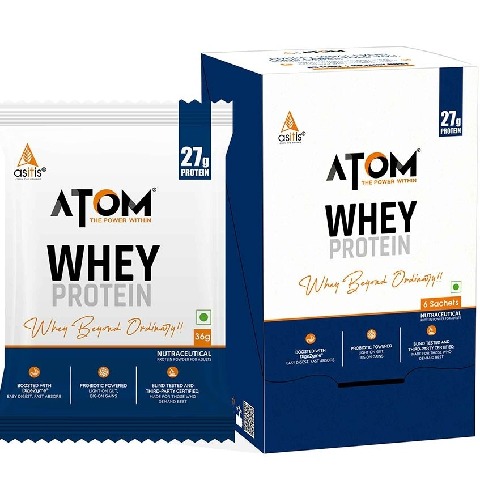 1 - AS-IT-IS Nutrition ATOM Whey Protein with Enzymes,  6 sachets/pack  Double Rich Chocolate 