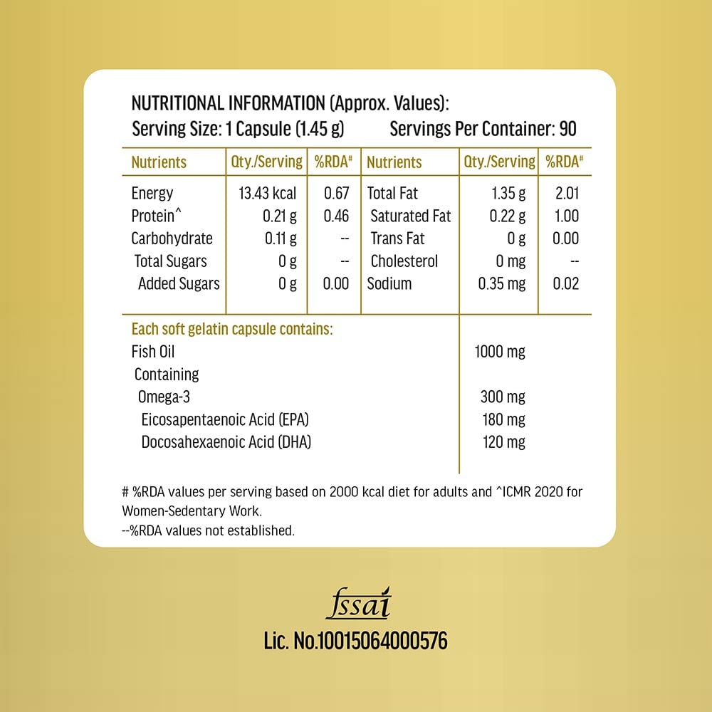 11 - HK Vitals Omega-3 1000mg with 180mg EPA & 120mg DHA,  90 capsules