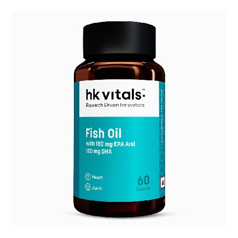 2 - HealthKart HK Vitals Fish Oil 1000mg with 180mg EPA and 120mg DHA,  60 capsules 