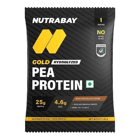 1 - Nutrabay Gold Pea Protein,  0.09 lb  Rich Chocolate Creme (Single Serve) 