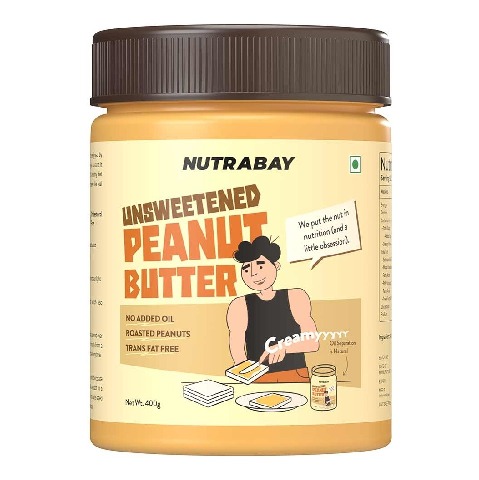 1 - Nutrabay Foods All-Natural Peanut Butter,  400 g  Unsweetened, Creamy 