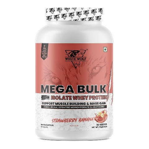 1 - White Wolf Mega Bulk,  2.2 lb  Strawberry Banana 