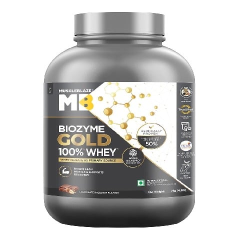 1 - MuscleBlaze Biozyme Gold 100% Whey,  4.4 lb  Chocolate Hazelnut 