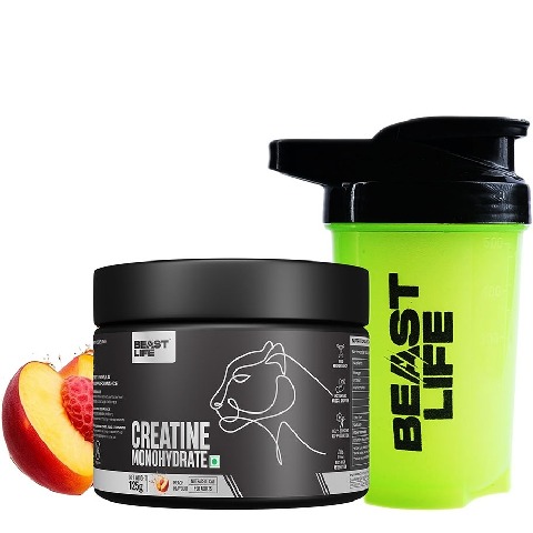 1 - BeastLife Creatine Monohydrate, Peach & Neon Shaker 500ml 0.27 lb