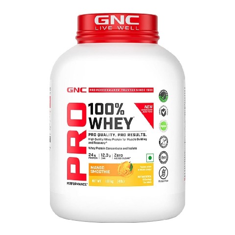 1 - GNC Pro Performance 100% Whey Protein New Formulation, 4 lb Mango Smoothie