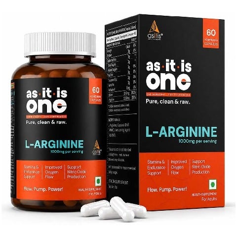 1 - AS-IT-IS Nutrition L Arginine 1000mg,  60 capsules 