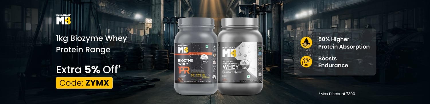 Muscleblaze Biozmye Whey 1kg Range | Extra 5% Off | ZYMX | Max 300