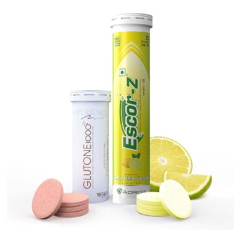 1 - Glutone 1000 & Escor-Z Combo,  Unflavoured, Lime & Lemon  2 Piece(s)/Pack 