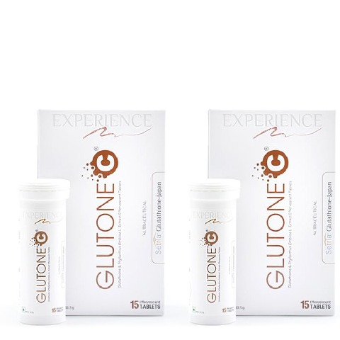 1 - Glutone C Glutathione & Vitamin C Effervescent,  Unflavoured (Pack of 2)  15 tablet(s) 