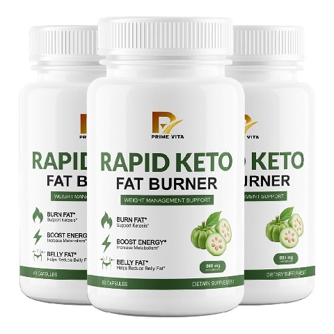 1 - PRIME VITA Rapid Keto Fat Burner 800mg,  60 capsules  Unflavoured (Pack of 3) 