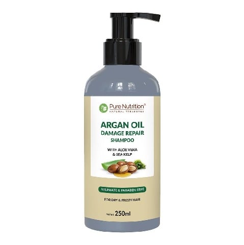 1 - Pure Nutrition Argan Oil Damage Repair Shampoo, 250 ml for Dry & Frizzy Hair