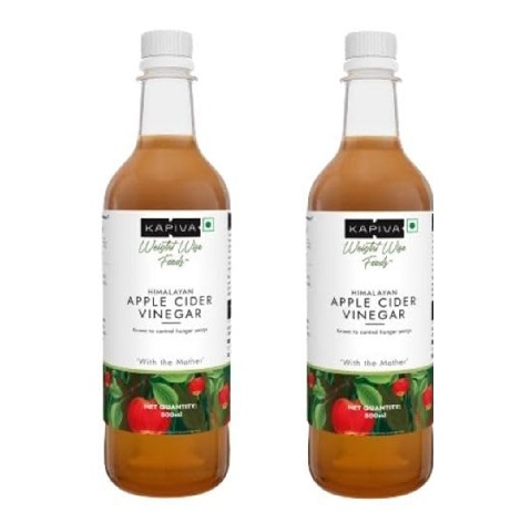 1 - Kapiva Himalayan Apple Cider Vinegar with Mother, 0.5 L Raw & Unfiltered (Pack of 2)