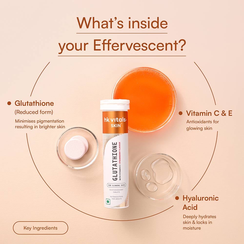 4 - HK Vitals Glutathione Effervescent with Vitamin C,  Strawberry  15 tablet(s)