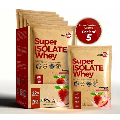 1 - Neulife Super Isolate Whey, 5 sachets/pack Strawberries n Creme