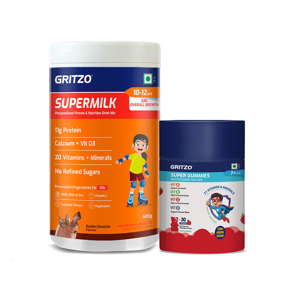 1 - Gritzo Immunity Kit, 400 g Chocolate 10-12 Yrs Girl Immunity Booster With Unrefined Sugar