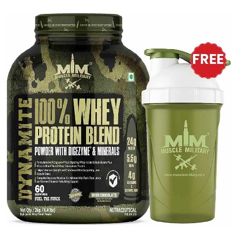Muscle Military Dynamite 100% Whey Protein Blend,  4.4 lb  Irish Chocolate 