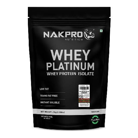 1 - Nakpro Whey Platinum Whey Protein Isolate, 2.2 lb Chocolate Cream