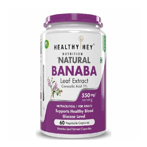 1 - HealthyHey Nutrition Natural Banaba Leaf Extract, 60 veggie capsule(s)