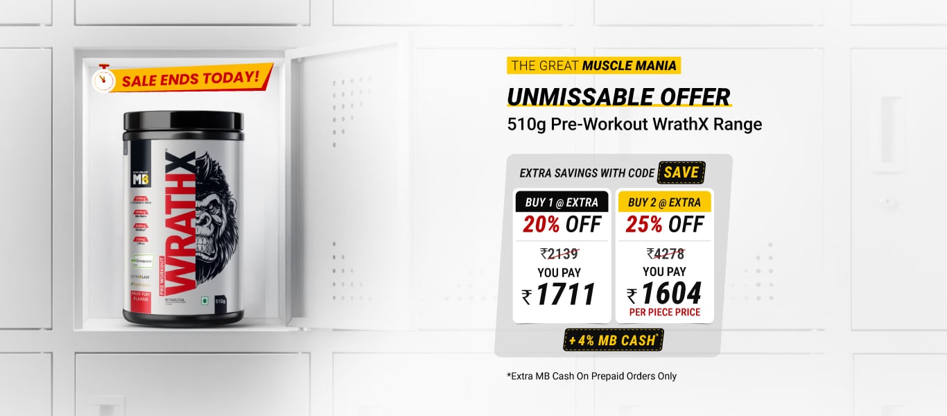 Sale Ends Today: 510g pre Workout WrathX Range: Buy 1 @ Extra 20% | Buy 2 @ Extra 25% Off, code: SAVE + 4% MB Cash